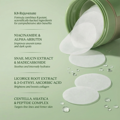 Toner Pads for Wrinkles, Dark Spots & Glow (100 Pads)