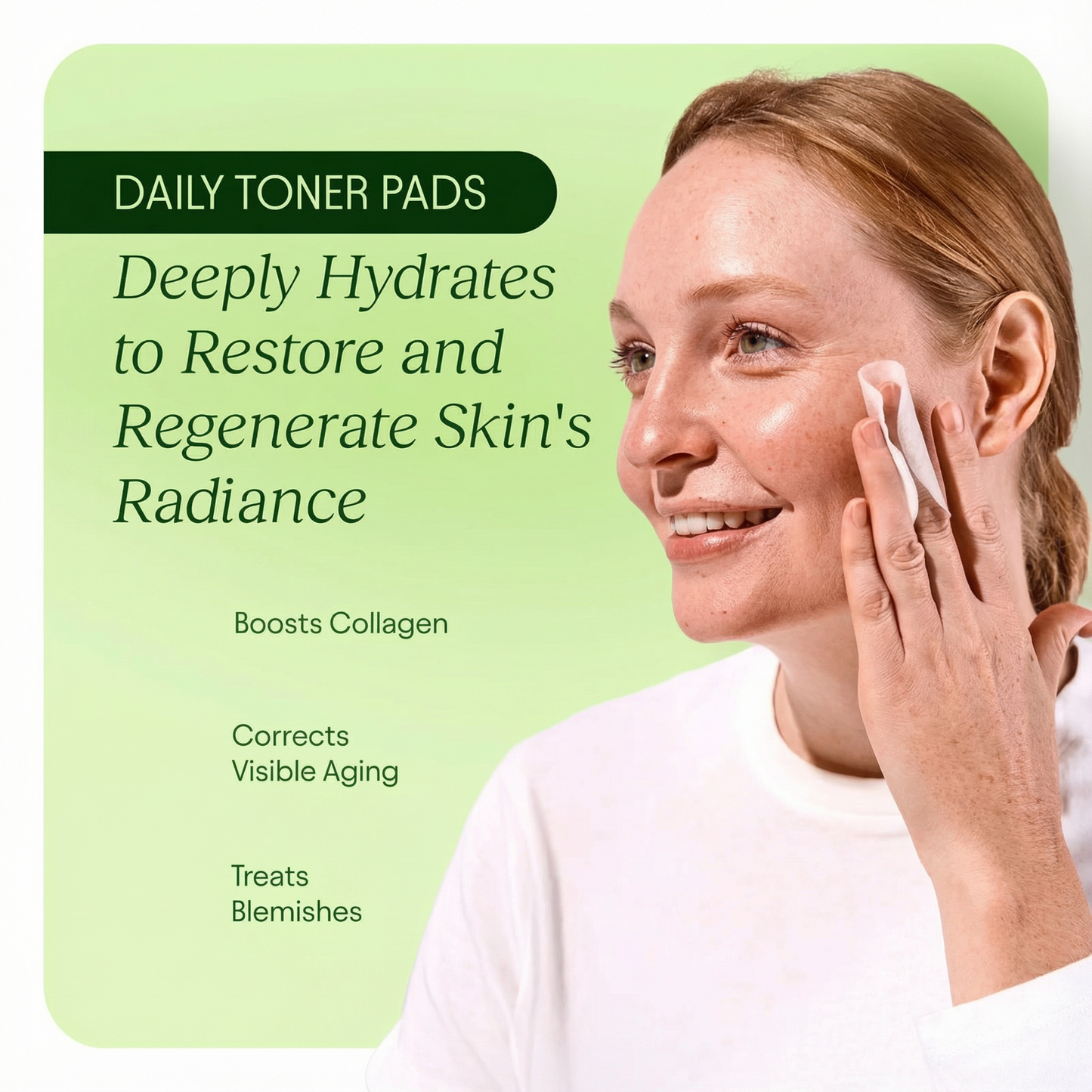 Toner Pads for Wrinkles, Dark Spots & Glow (100 Pads)